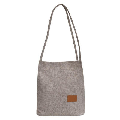 

Solid Color Shoulder Handbags Linen Women Large Top-handle Shopping Totes