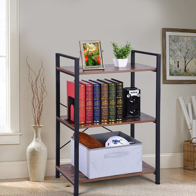 

Siaonvr Open Narrow Bookshelf Antique Wooden And Metal Shelf Bookcase Storage Shelf