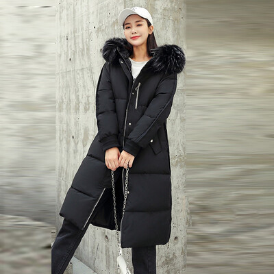 

Tailored Women Winter Warm Coat Hooded Thick Warm Loose Jacket Long Overcoat