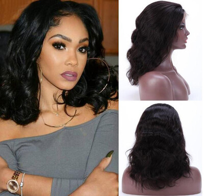 

〖Follure〗Womens Fashion Front lace Wig Short Wave Black Natural Looking Cury Wigs