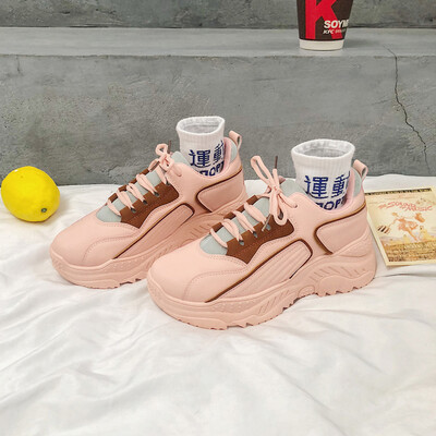 

Internet celebrity sneakers children students 2019 Korean version autumn new father shoes female ins smart smoked shoes supe