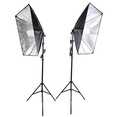 

Photography Studio Cube Umbrella Softbox Light Lighting Tent Kit Photo Video Equipment 2 135W Bulb 2 Tripod Stand 2 Softbox