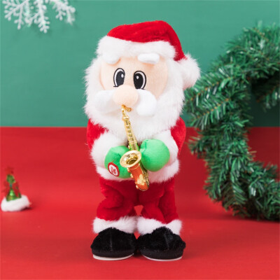 

YIWULAElectric Santa Claus Blowing Saxophone Twisted Hip Music Doll Toy Christmas