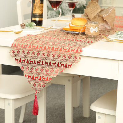 

180x35cm Christmas Linen Table Runner Home Party Events Placemat Decor Supplies