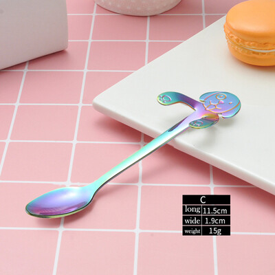 

Toponeto Cute Dog Spoon Long Handle Spoons Flatware Coffee Drinking Tools Kitchen Gadget
