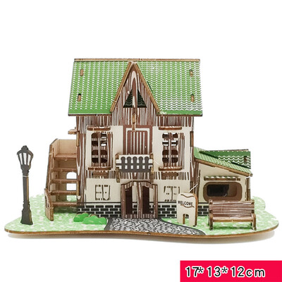 

Gotoamei 3D Wooden Puzzle DIY Building Model Dollhouse Style House Jigsaw Puzzle Kid Toys