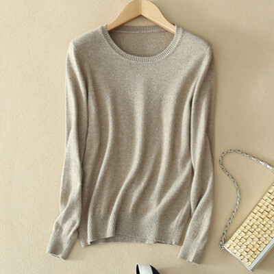 

Women Casual O-neck Knitted Sweater Long Sleeve Loose Jumper Tops Knitwear