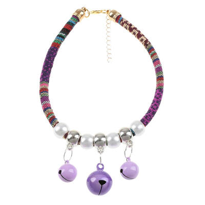 

Adjustable Braided Rope Pet Dog Transparent Collar Necklace with 3D Bells