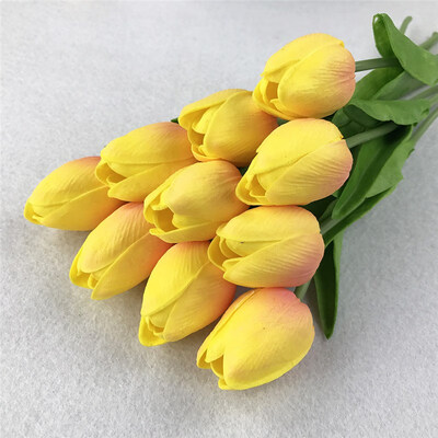 

10PcsBag PU Holland Mini Tulip Artificial Flower Real Touch Tulip for WeddingHomeHotelParty Decoration Valentines Day Gift