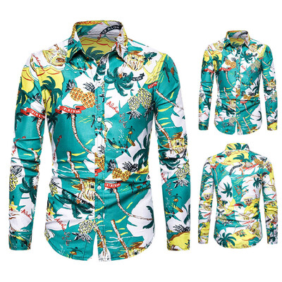 

Tailored Mens Autumn Fashion Shirt Casual Long Sleeve Beach Top Loose Casual Shirt Blouse