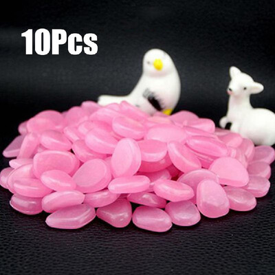 

10pcs Glow in the Dark Garden Pebbles for Walkways Aquarium Decor Plants Luminous Stones