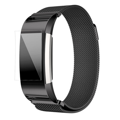 

〖Follure〗Milanese Stainless Steel Watch Band Strap Bracelet HD Film For Fitbit Charge 2