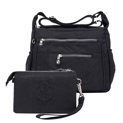 

Tailored Women Nylon Shoulder Bag Waterproof Elegant Daily Shopping Handbag Two-piece Set
