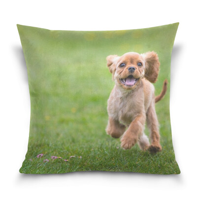 

ALAZA Throw Pillow Case Decorative Pillow Covers 16 X 16 inch Puppy Running Pic Pattern Pillowcase