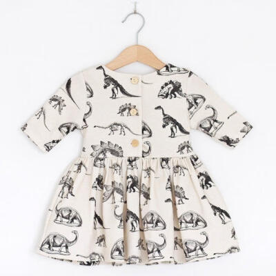 

Summer Toddler Kids Baby Girls Sundress Dinosaur Dress Cotton Clothes