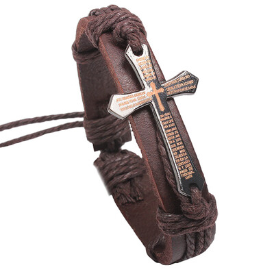

Creative Jewelry Cross Bracelet Leather Bracelets Handmade Accessories Gifts