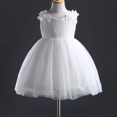 

UK Kids Baby Princess Flower Girl Dress Party Lace Wedding Bridesmaid Dresses