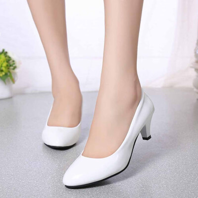 

Rose Women Patent Leather Shallow Mouth Single Shoes Business High Heels Pointed Shoe