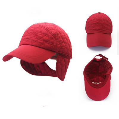 

Tailored Unisex Winter Hat with Edge Earflap Fitted Hat Faux Baseball Cap