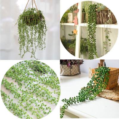 

Gobestart Hanging Wall Plastic Artificial Succulents Beads Green Vines Flower Lover Tears