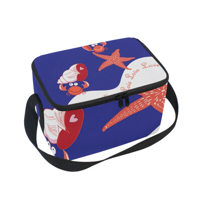 

ALAZA Lunch Box Insulated Lunch Bag Large Cooler Crabs In Love Tote Bag