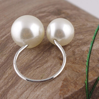 

Cute Lovely U-shaped Opening Adjustable Size Pearl Ring Elegant Girls Ring Gifts