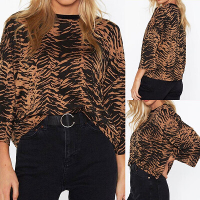 

Starmoon Fashion Women O-Neck Long Sleeve Leopard Casual Tops Tee