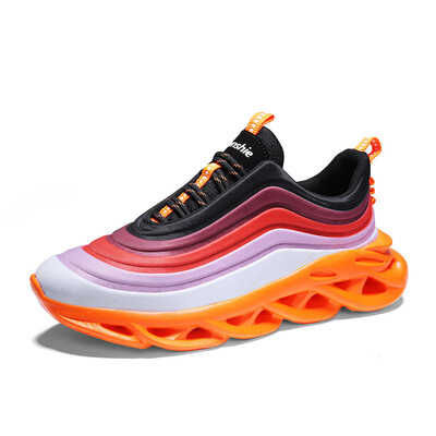 

Bullet shoes male flying woven mesh face candy color personality blade front