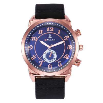

Mens sports military large dial three-eye digital belt