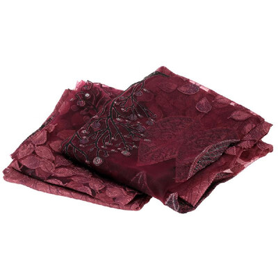 

European Top-grade Leaves Pattern Half Shading Burnt-out Curtain for Door Window Room Decoration Window Screening Pastoral Voile C