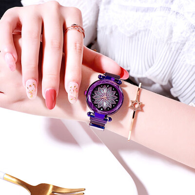 

2019 Simple Women Wrist Watches Fashion Ladies Flower Quartz Wristwatches Steel Mesh Women Clock Bayan Kol Saati Zegarek Damski