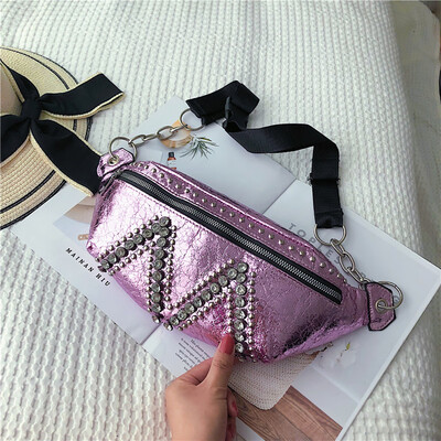

Tailored Women Ladies Bright Diamonds Versatile Waist Bag Messenger Bag Shoulder Bag