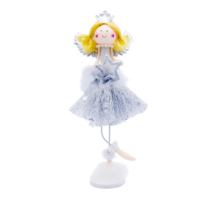 

Christmas Doll Figurine Ornaments Holiday Gift Decorations Angel With Clear Crown Decorative