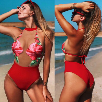 

Saidsome Women Sexy Floral One-Piece Bikini Push-Up Pad Swimwear Swimsuit Beachwear