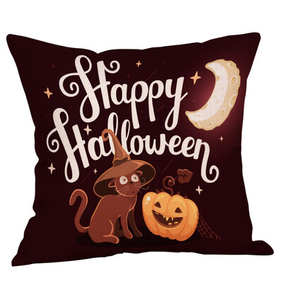

Happy Halloween Pillows Cover Fall Decor Pillow Case Sofa Throw Cushion Cover