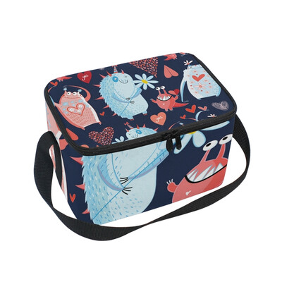 

ALAZA Lunch Box Pattern With Monsters Insulated Lunch Bag Large Cooler Tote Bagfor Men Women