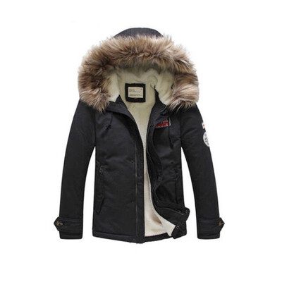 

Fashion Women & Mens Man Warm Jacket Fur Collar Thick Winter Hooded Coat Outwear Parka