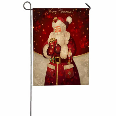 

Gobestart Christmas Garden Flag Indoor Outdoor Home Decor Letters Flowers Flag