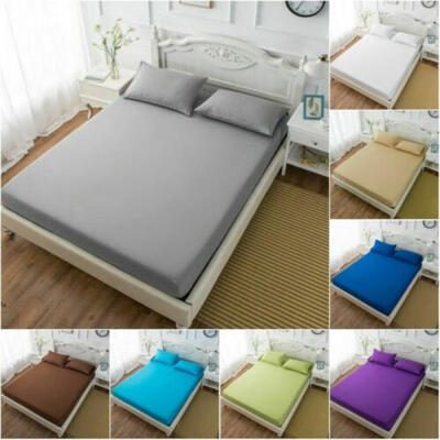 

Bed Fitted Sheet Elastic Sheets Single Twin Full Queen King Bedding Cover 3 Size