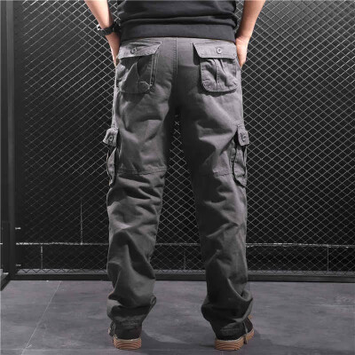 

SQSI mens summer trousers loose casual pants loose tight waist multi-pocket pants thin section 4884