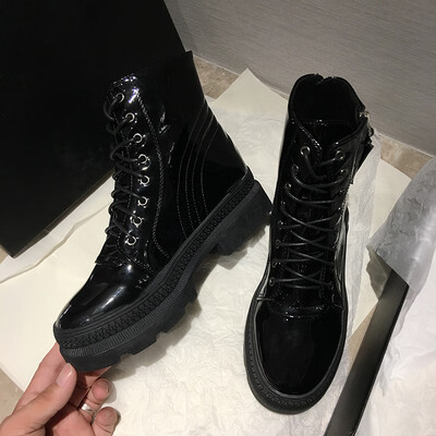 

Beautiful Martin Boots&GirlsAutumn Shoes with Round Head Thick Primer Coarse-heeled Locomotive Boots