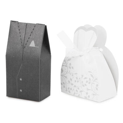 

50pcs Bride Groom Dress Candy Boxes Wedding Favors Bags Gift Party Supplies