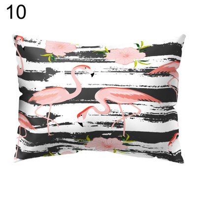 

Flamingo Printed Rectangle Throw Pillow Case Sofa Bed Cushion Cover Home Decor