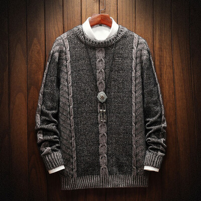 

Toponeto New Style For Men In Autumn And Winter Fashion Printed Sweater With Round Collar