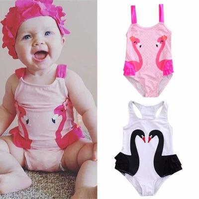 

Newborn Toddler Baby Kids Girls Swan Tutu Swimsuit Swimwear Ruffle Bikini Skirt Bathing Suit