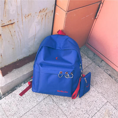 

2018 Summer New Women Bag Cross Moon Shoulder Bag College Wind Middle School Bags For Teenage Girls Two-piece Bag