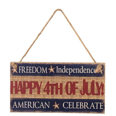 

Wooden Independence Day Hanging Board Rectangle Craft Home DIY Decor Gift