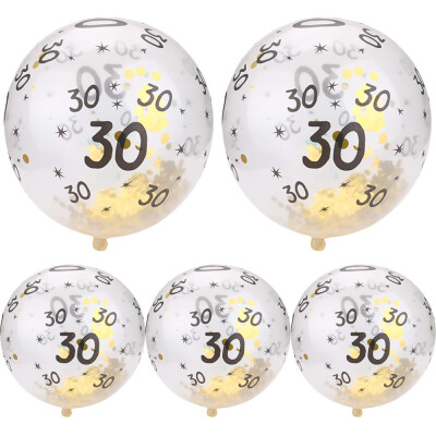 

Gobestart 5Pcs 30 40 50th Happy Birthday Age Confetti Filled Balloons Wedding Party Decor