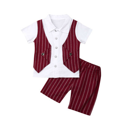 

Summer Toddler Baby Kids Boy Shirt TopsPants Gentleman Outfits Clothes 2PCS Set