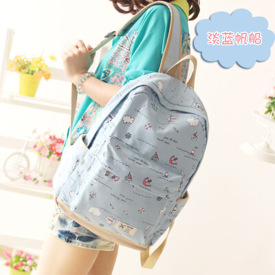 

Schoolbag female shoulder bag junior high school students Korean campus small fresh simple canvas computer backpack